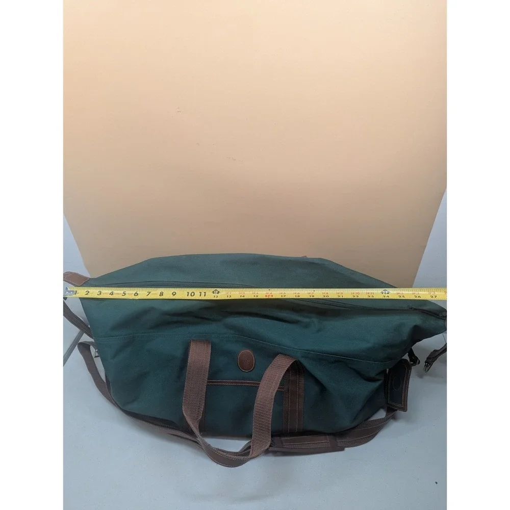 Vintage Polo Ralph Lauren Green Canvas Large Weekender Designer Duffle Bag